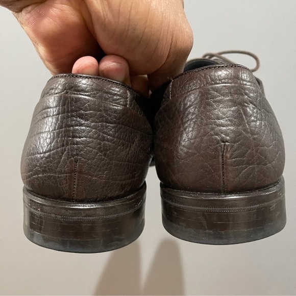 Massimo Dutti Brown Pebble Leather Dress Shoes - Sz 11.5 - Picture 6 of 15